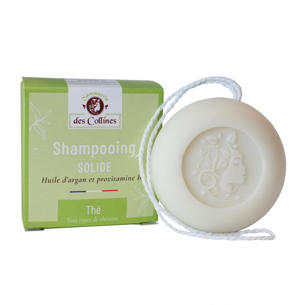 Shampoing solide - produit naturel - 100gr - avec corde - Savonnerie des Collines Shampoing solide - produit naturel - 100gr - avec corde - Savonnerie des Collines