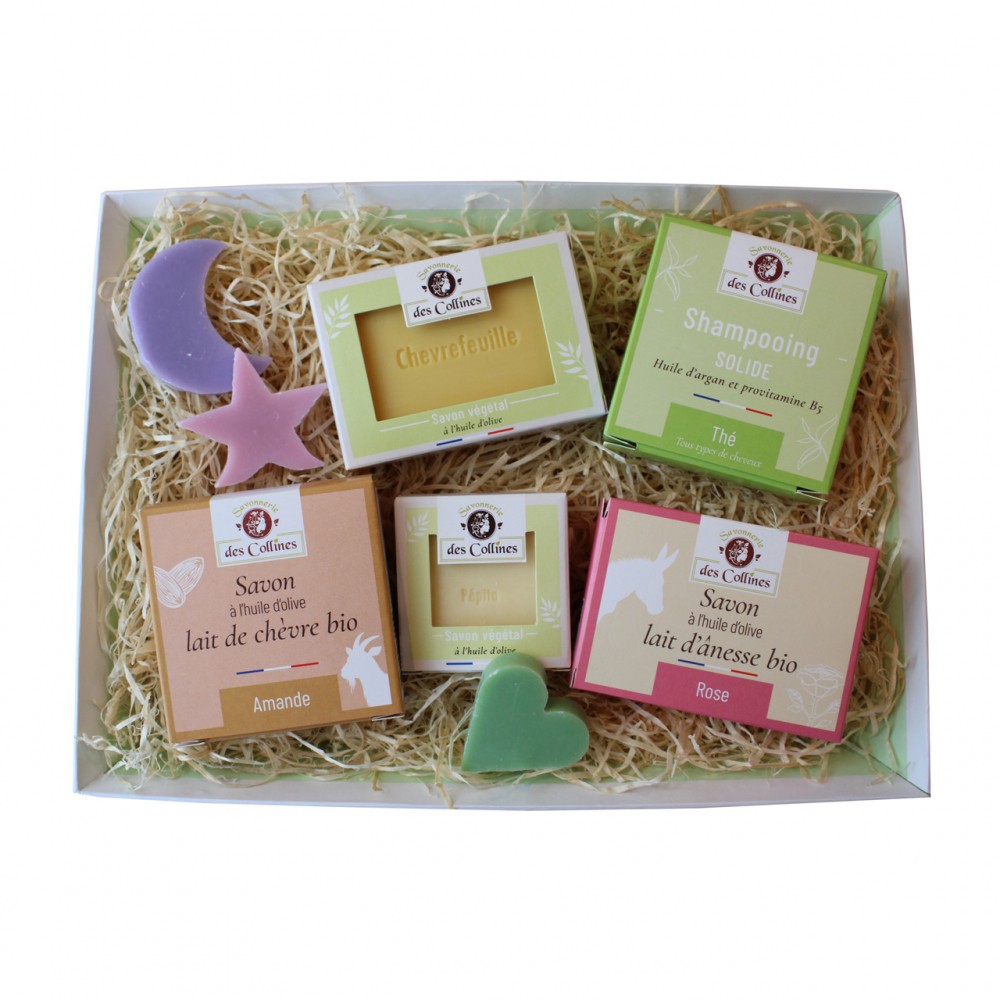 Coffret Savons - Coffret Cadeau de 5 produits - Savonnerie des Collines Coffret Savons - Coffret Cadeau de 5 produits - Savonnerie des Collines