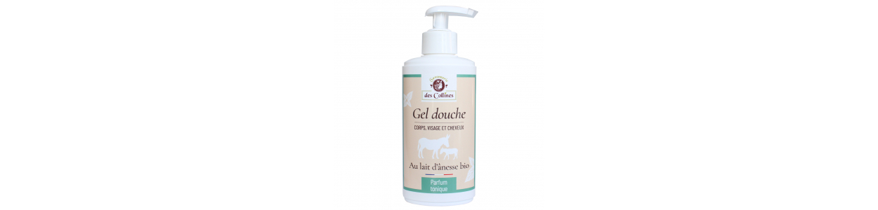 Gel lait d'ânesse - parfum tonique - 250ml - Savonnerie des Collines