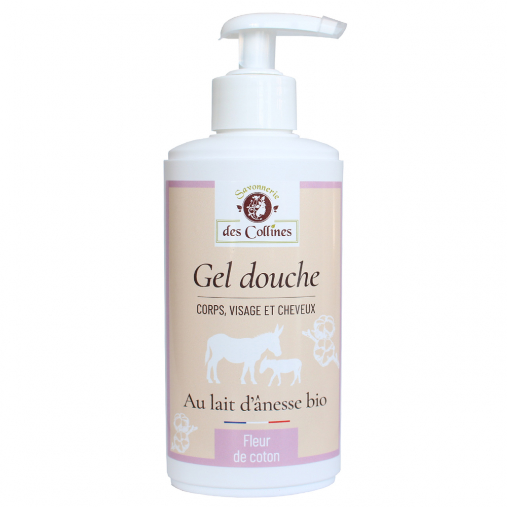 Gel lait d'ânesse - parfum douceur - 250ml - Savonnerie des Collines