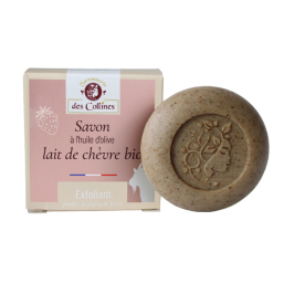 Savon lait de chèvre - exfoliant_poudre_pepins_fraise - 100gr - Savonnerie des Collines