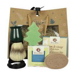 Coffret Rasage Noël - Savons et Blaireau de Rasage avec Support - Savonnerie des Collines