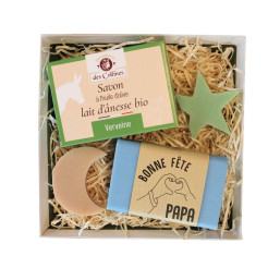 Coffret Fête des Pères - 1 savon lait ânesse - 1 savon végétal - Savonnerie des Collines