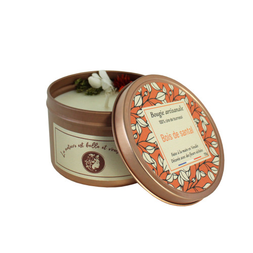 Bougie artisanale fleurs séchées