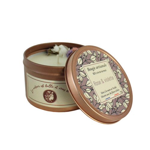 Bougie artisanale fleurs séchées