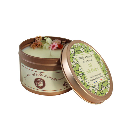 Bougie artisanale fleurs séchées