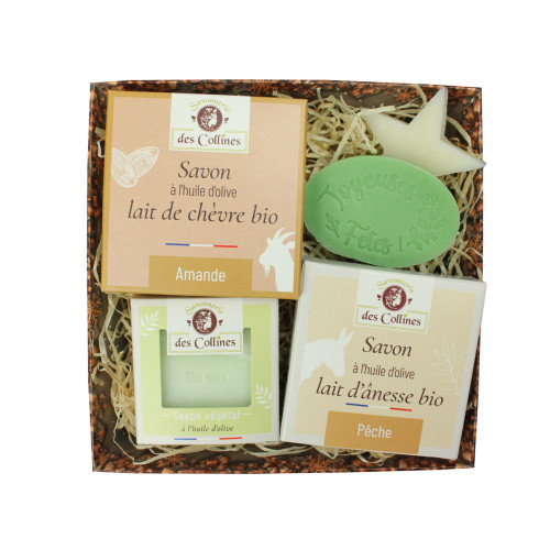 Coffret Noël Trio - Corbeille de 3 savons - La Savonnerie des Collines