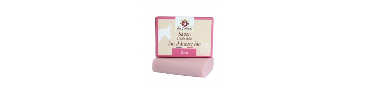 Savon lait d'ânesse - Parfum Rose - 100gr - Savonnerie des Collines