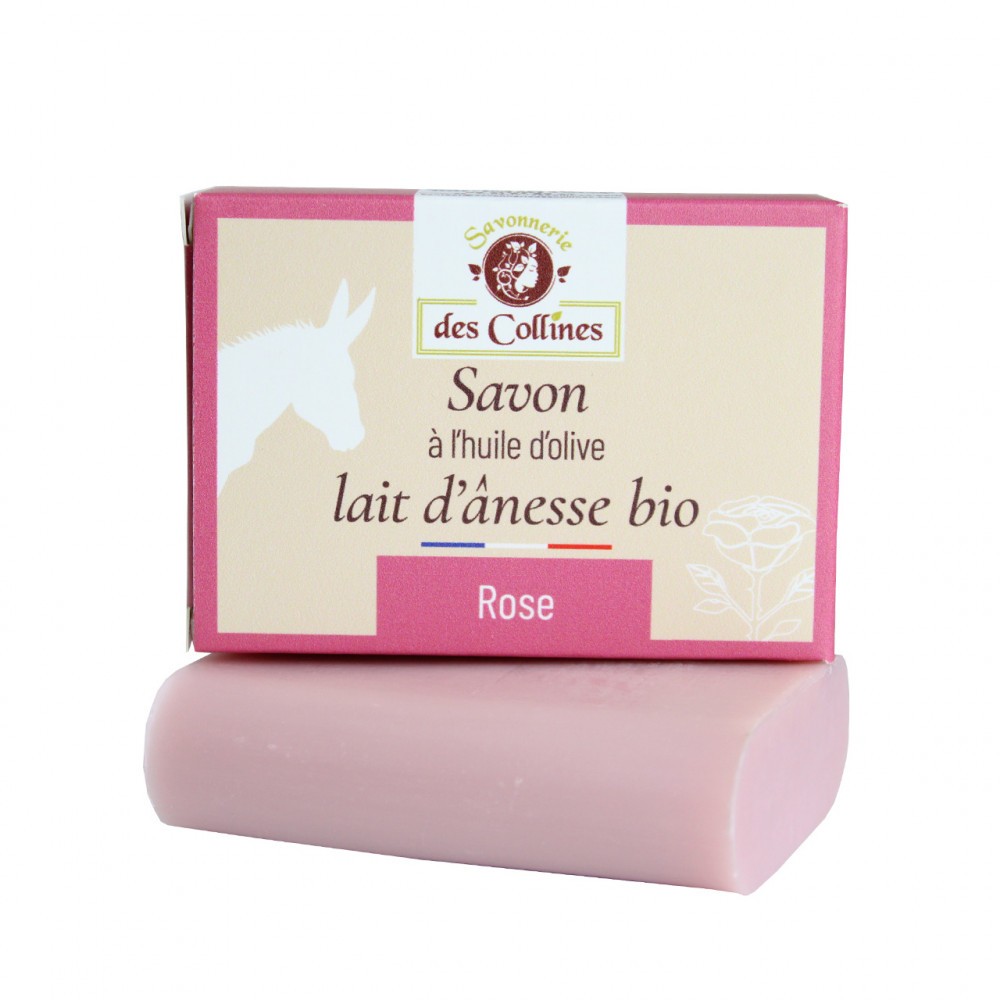 Savon lait d'ânesse - Parfum Rose - 100gr - Savonnerie des Collines