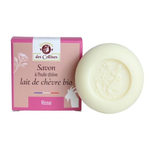 Savon lait de chèvre - Parfum Rose - 100gr - Savonnerie des Collines