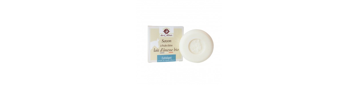 Savon exfoliant au lait d'ânesse et poudre de coquille d'huitre