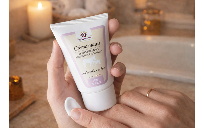 Crème pour les mains au lait d’ânesse : un concentré d’actifs nourrissants et adoucissants